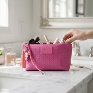 Pink Textured Women's Bag